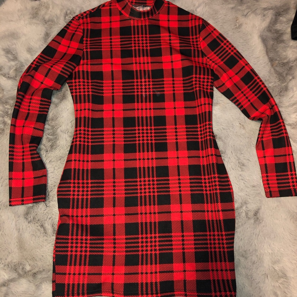 plaid mini dress